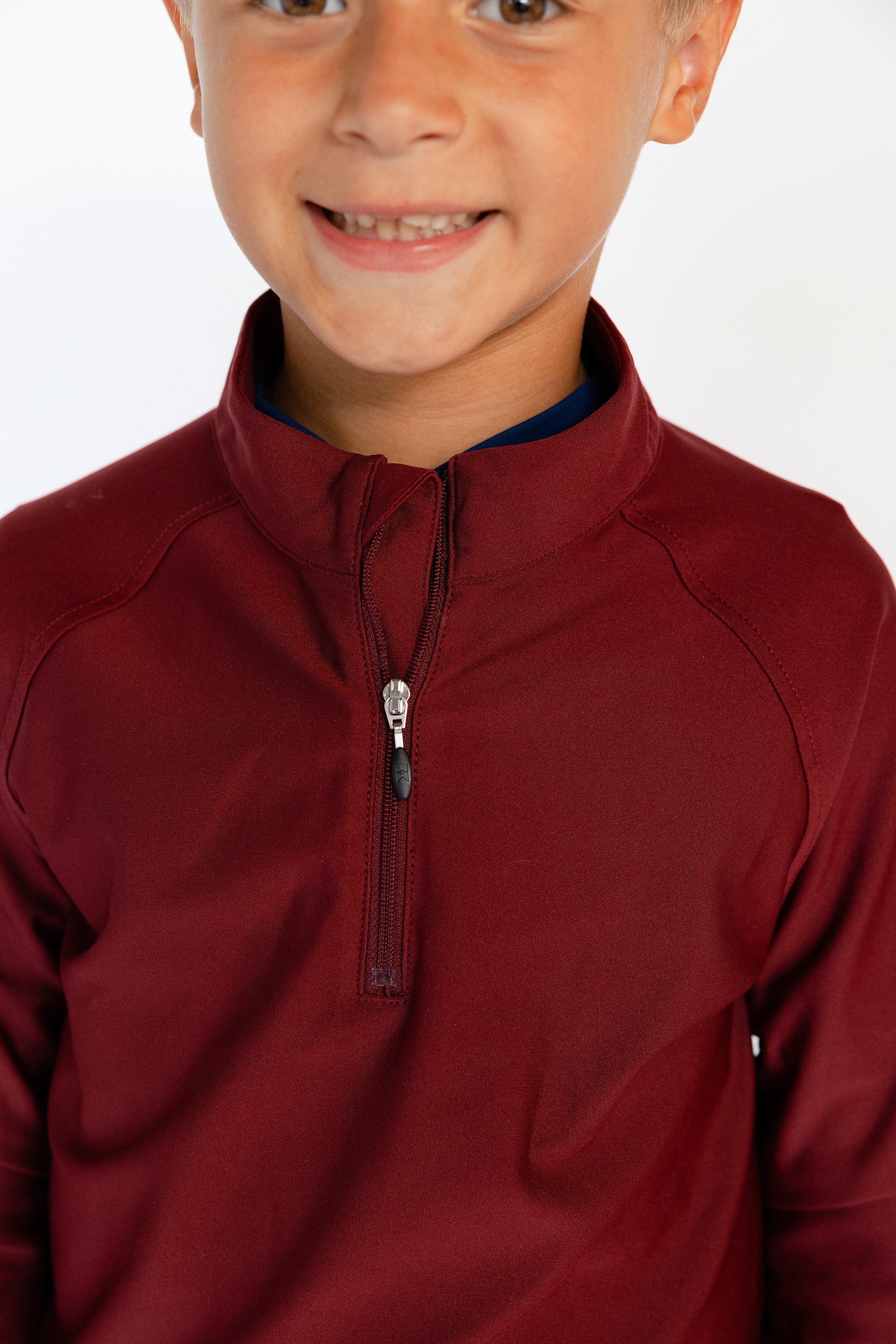 Boys Half Zip Maroon image number 4