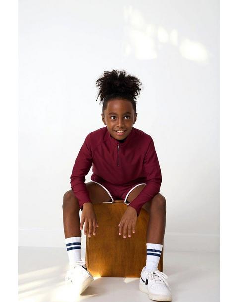 Boys Half Zip Maroon