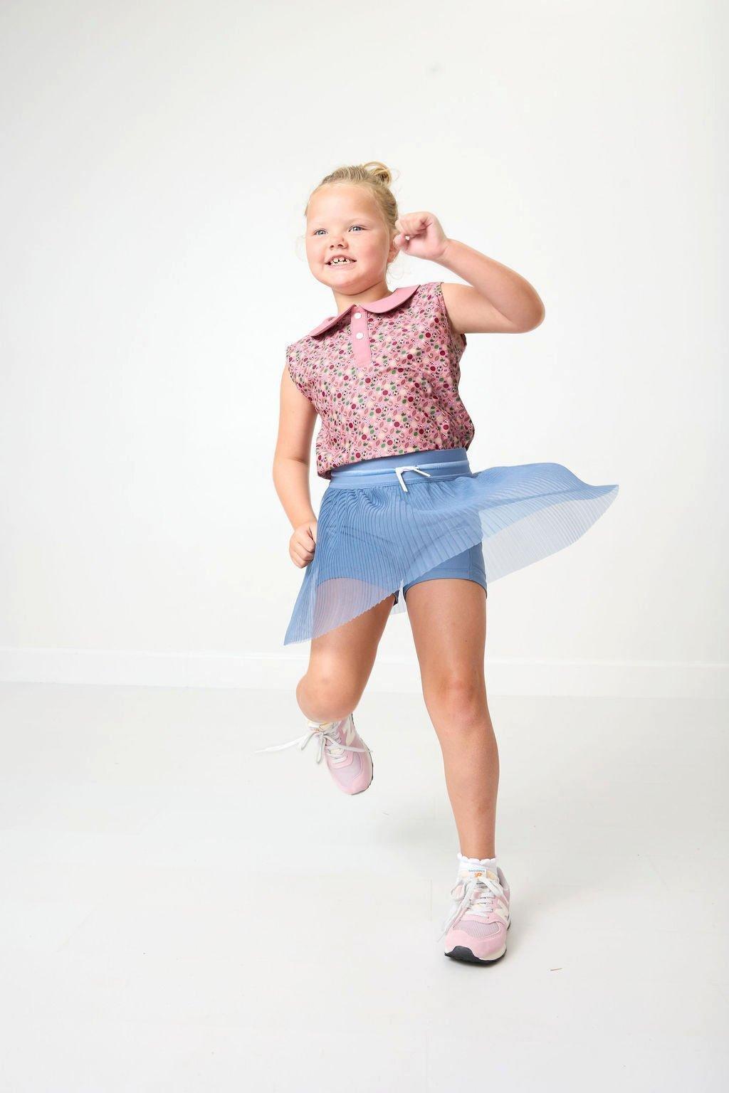 Girls Pleated Skort Slate Blue image number 3