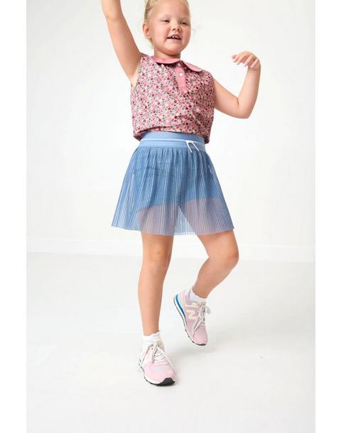 Girls Pleated Skort Slate Blue
