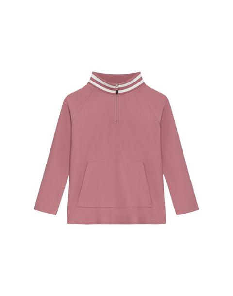 Girls Retro Half-Zip Dusty Pink