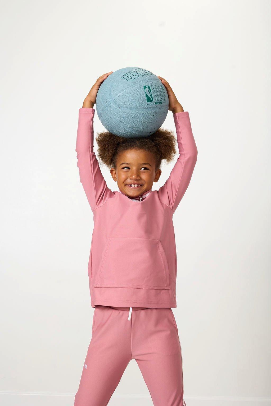Girls Retro Half-Zip Dusty Pink image number 4