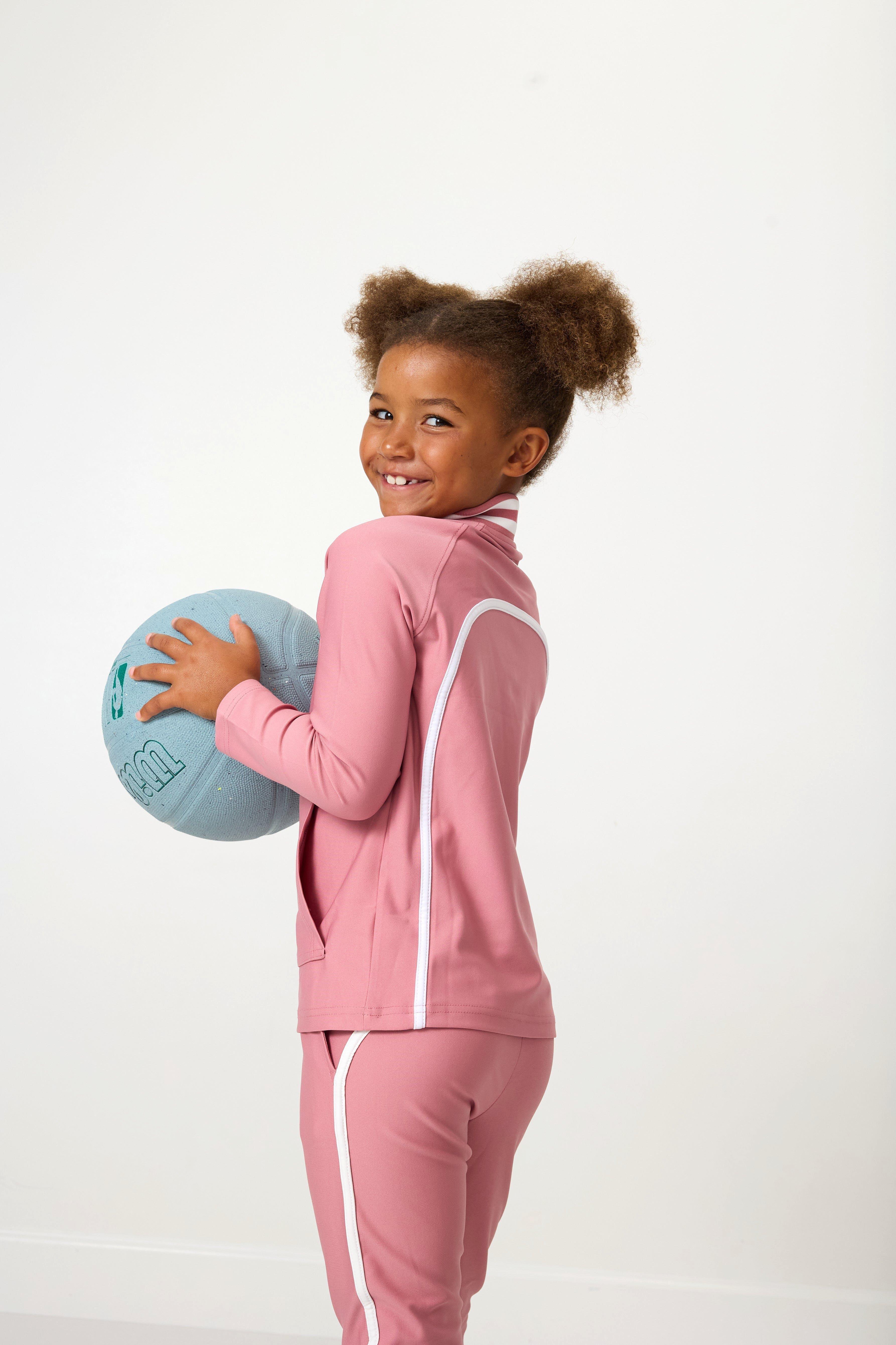 Girls Retro Half-Zip Dusty Pink image number 1