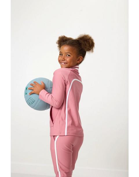 Girls Retro Half-Zip Dusty Pink