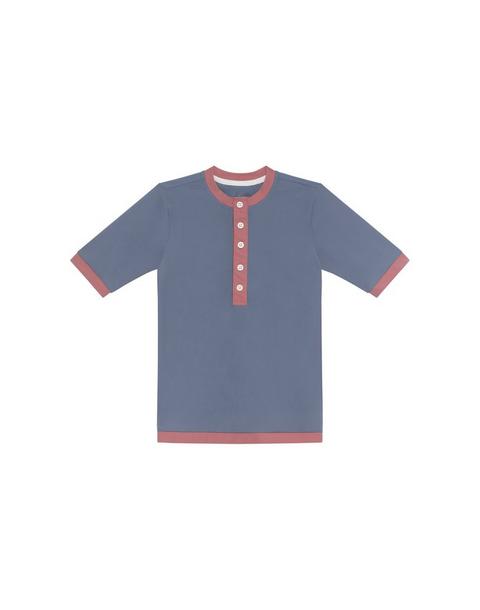 Girls Henley Top Slate Blue