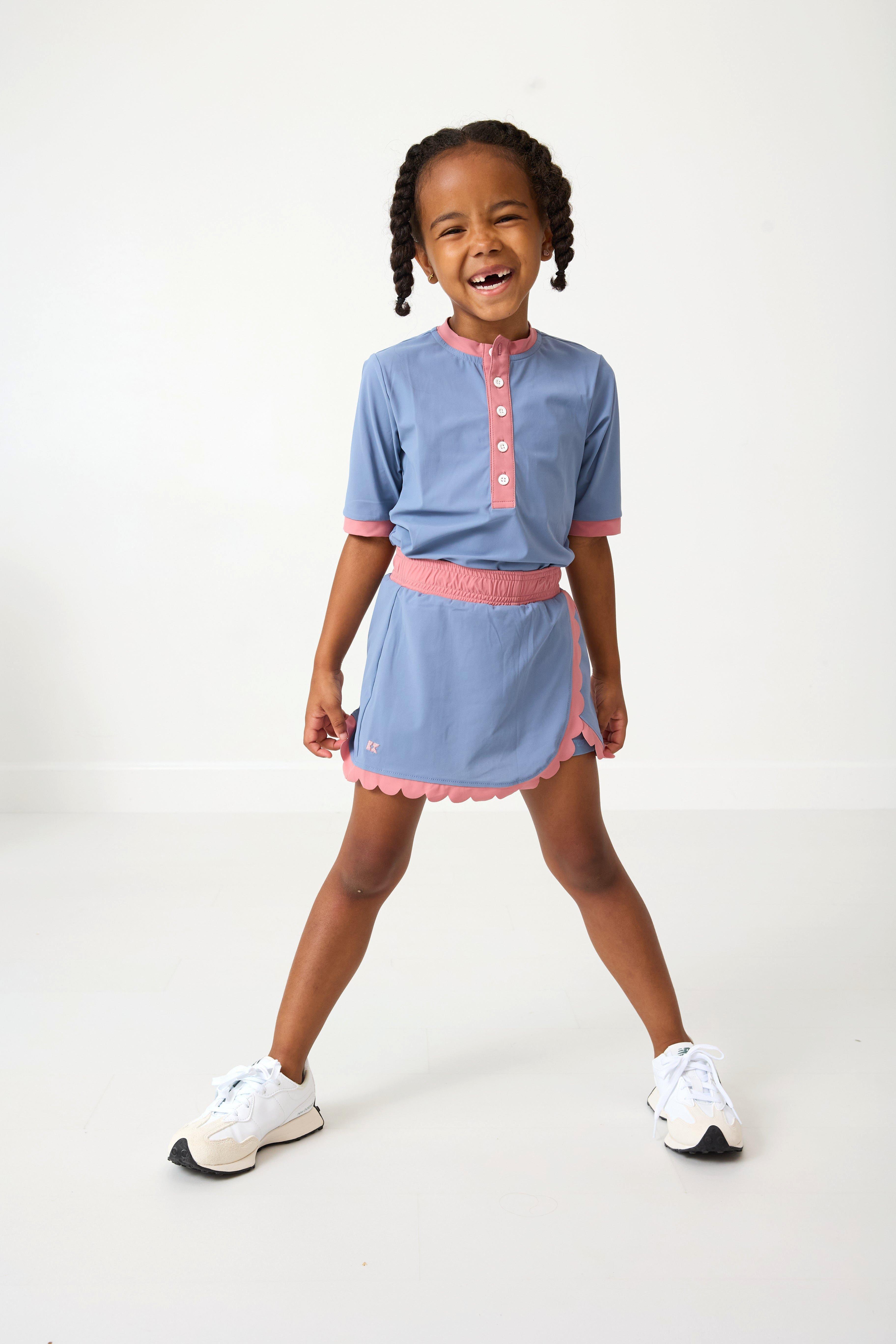 Girls Henley Top Slate Blue image number 3