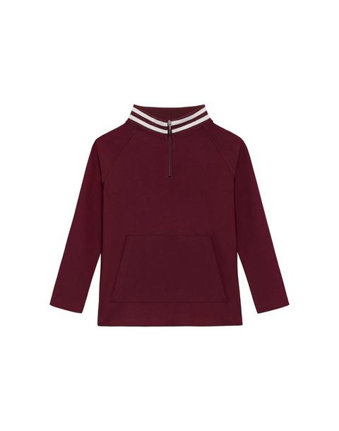 Girls Retro Half-Zip Maroon