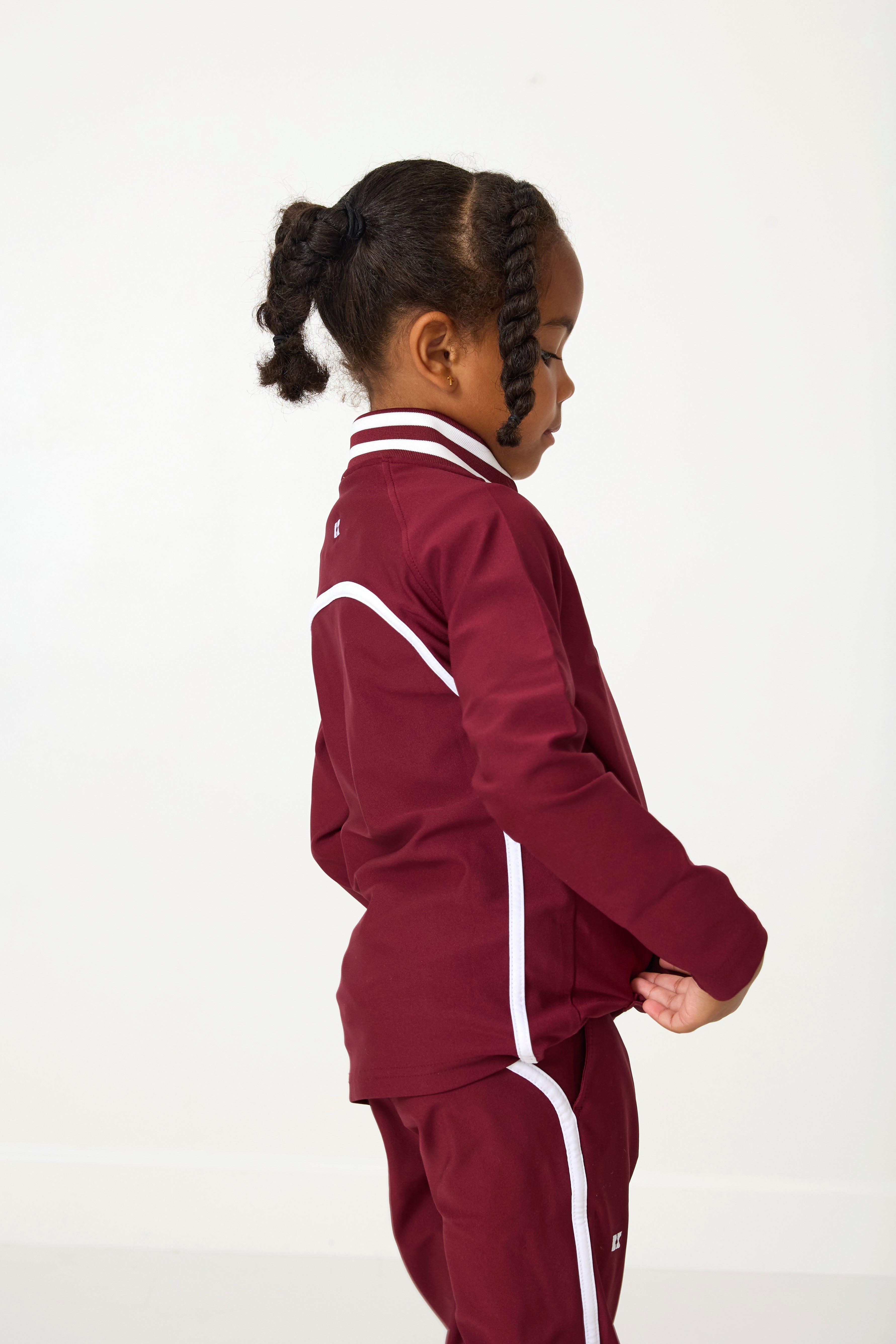Girls Retro Half-Zip Maroon image number 2