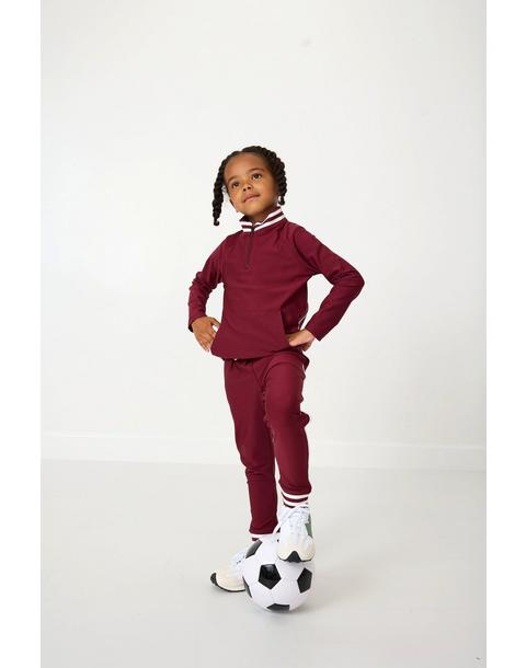 Girls Retro Half-Zip Maroon