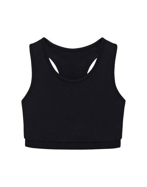 Girl's Scalloped Crop Top Black