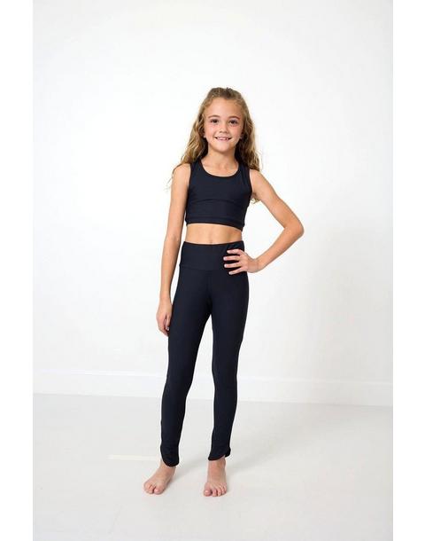 Girl's Scalloped Crop Top Black