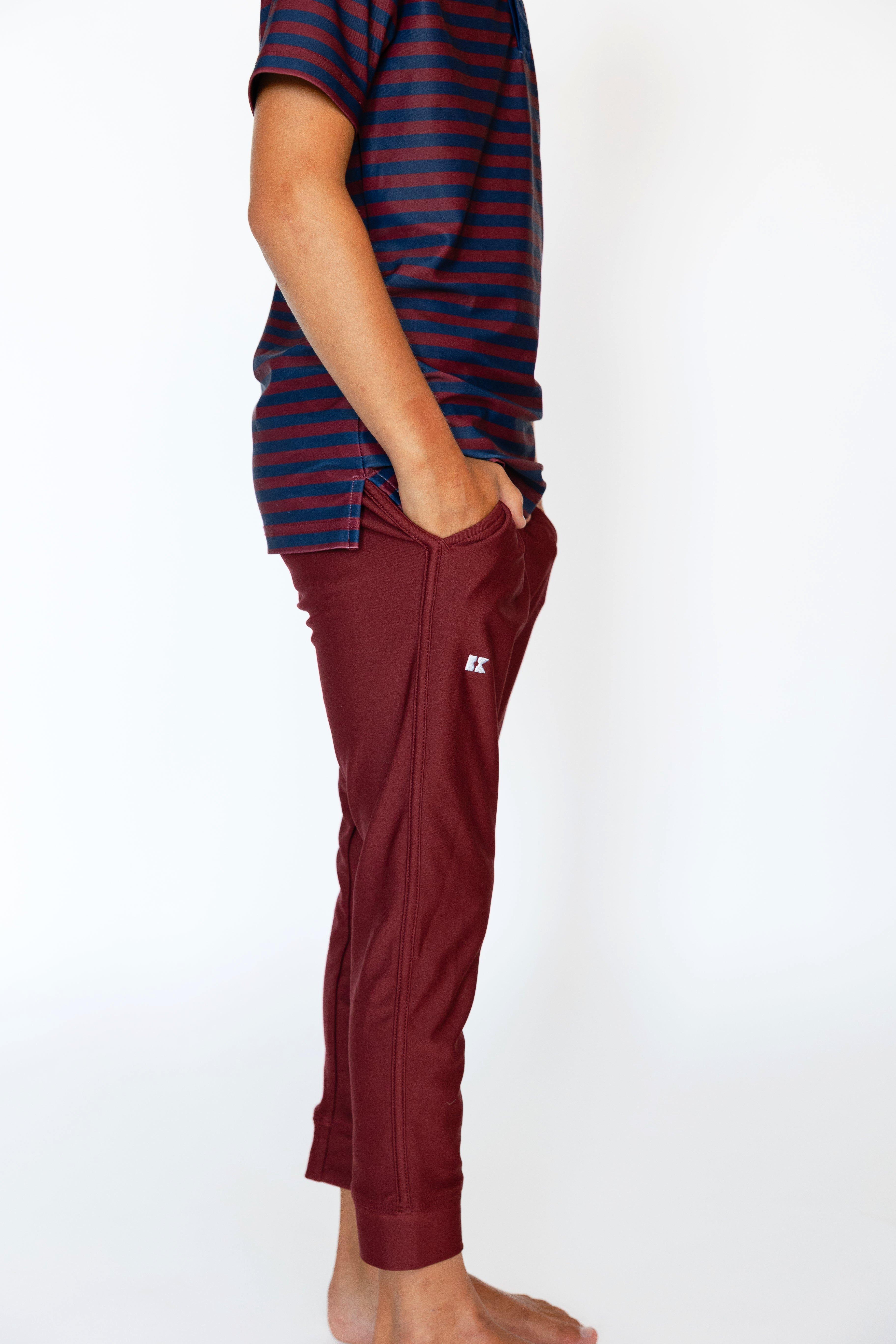 Boys Warm-Up Jogger Pant Maroon image number 4