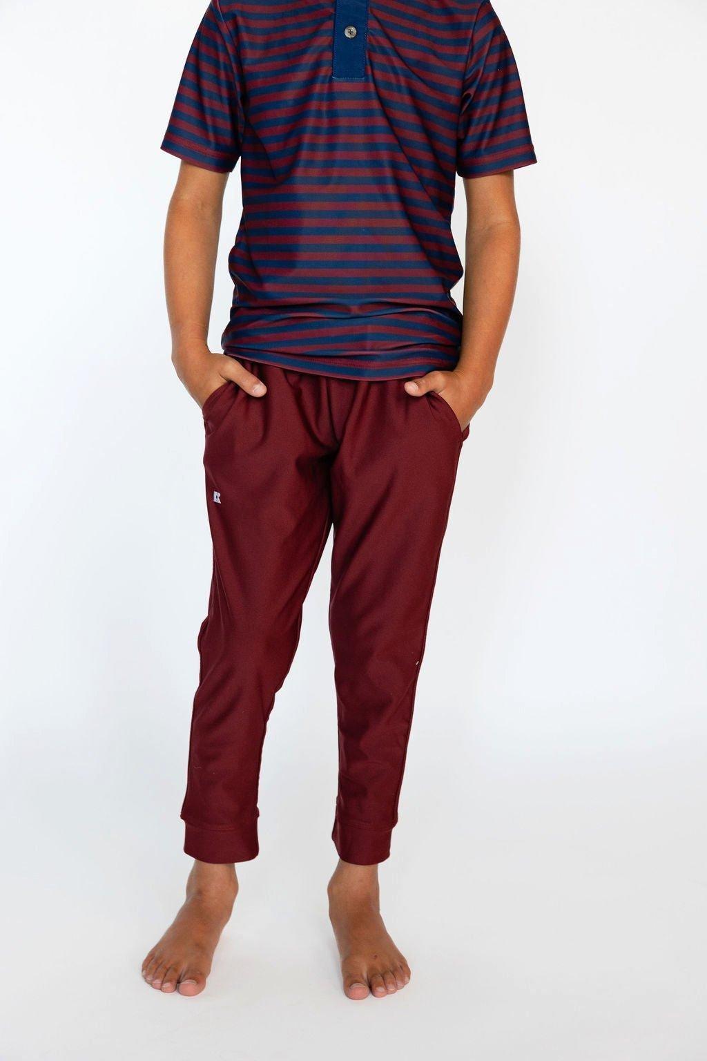 Boys Warm-Up Jogger Pant Maroon image number 1