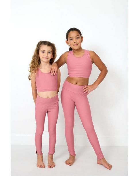 Girl's Scalloped Crop Top Dusty Pink