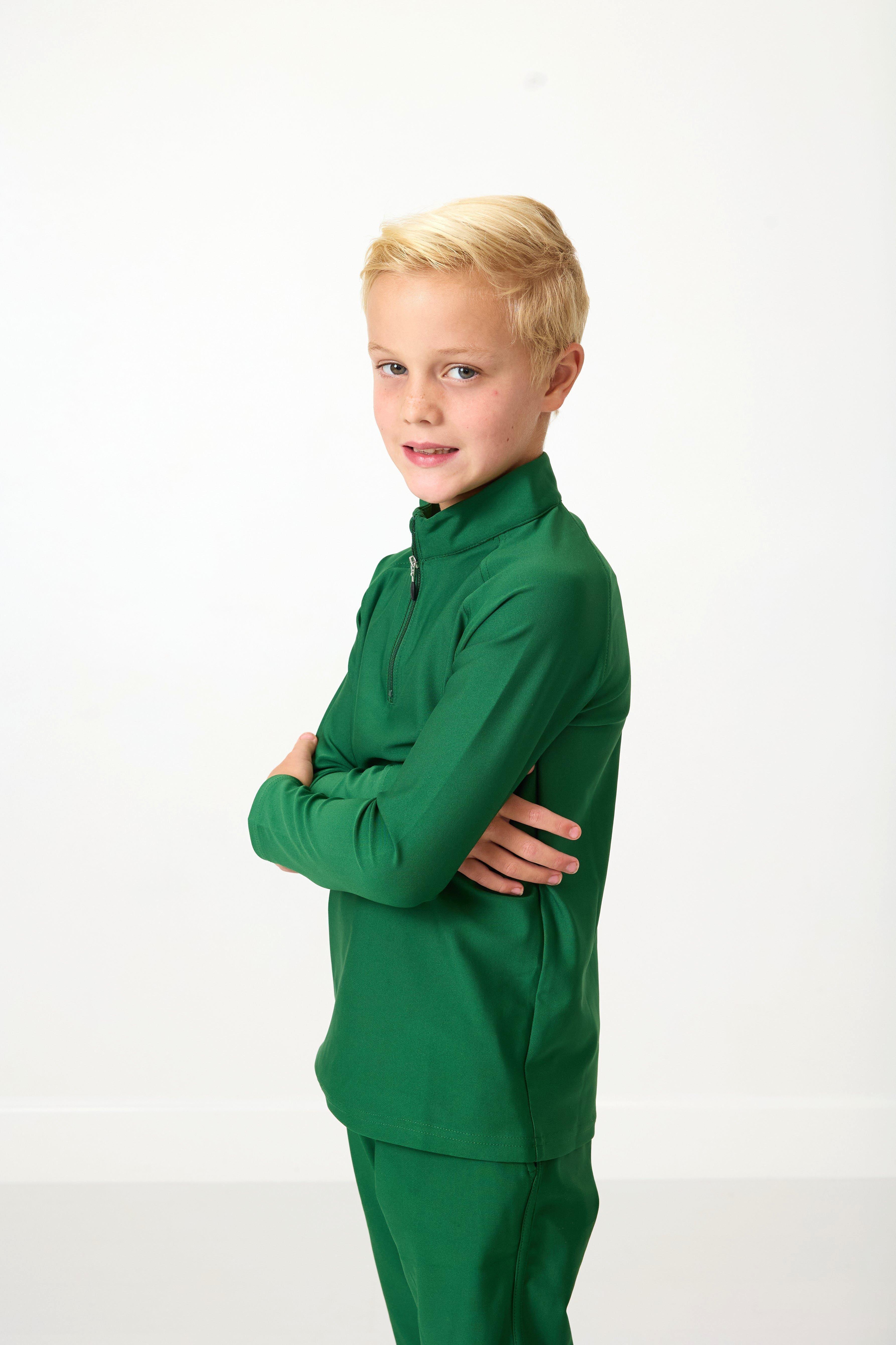 Boys Half Zip Dark Green image number 1