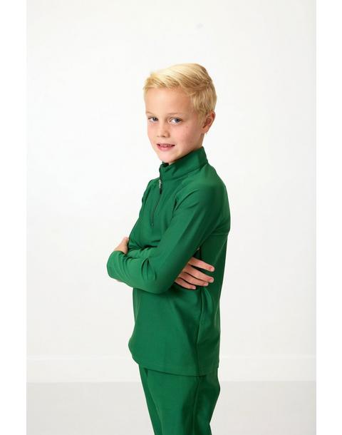Boys Half Zip Dark Green