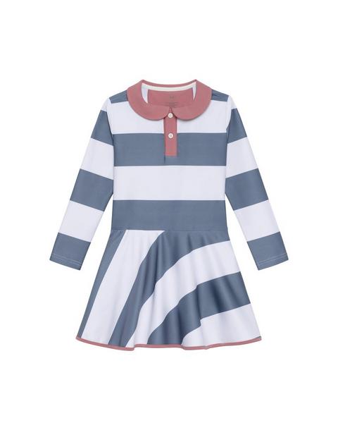 Girl's Rugby Dress Slate White
