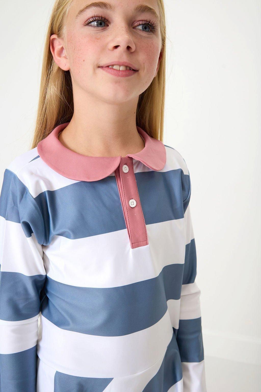 Girl's Rugby Dress Slate White image number 3