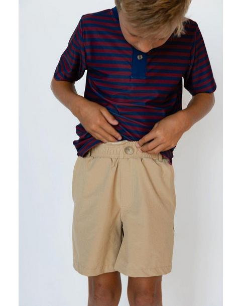 Boys Dress Short Khaki Lined