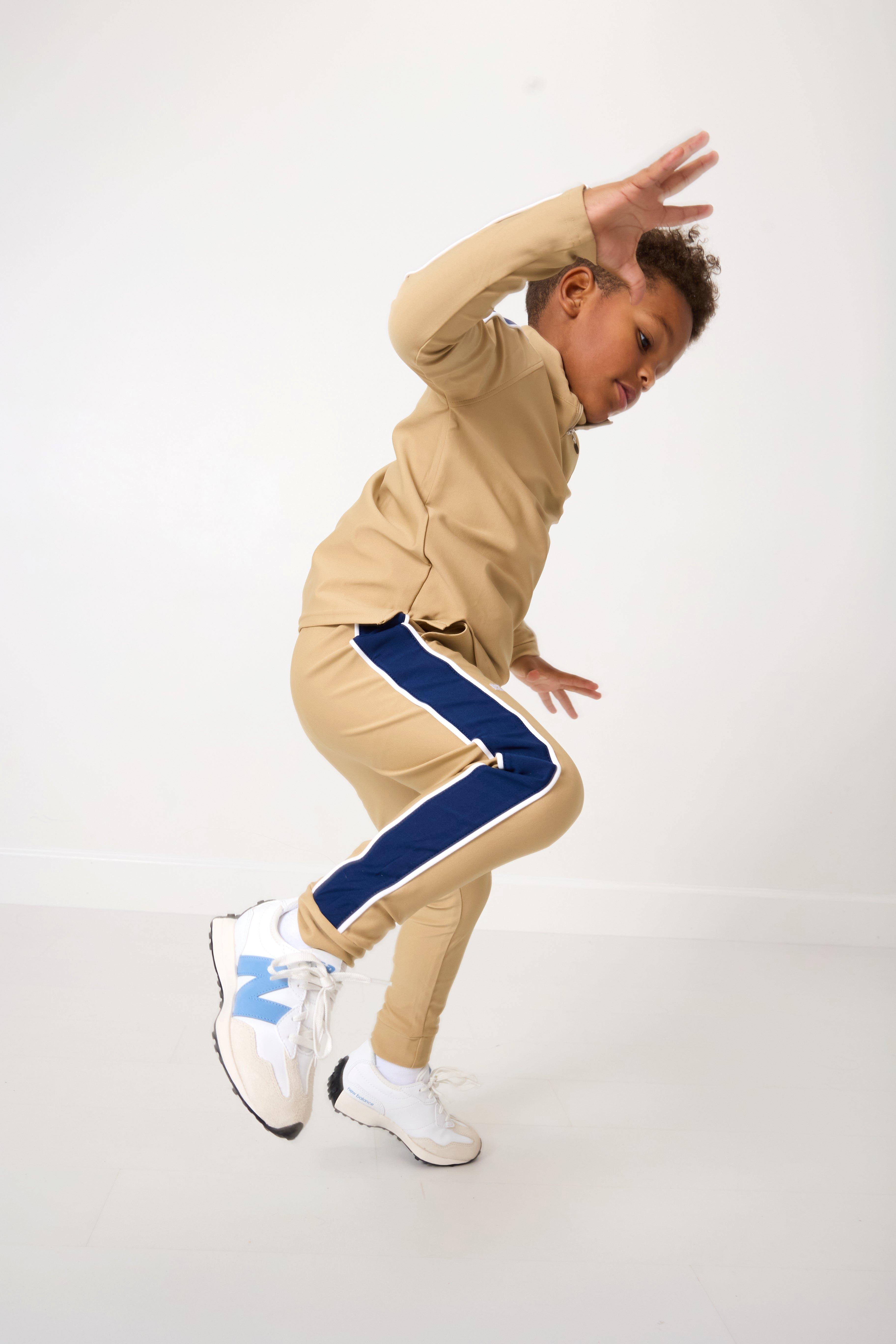 Boys Warm-Up Jogger Pant Khaki and Navy image number 3