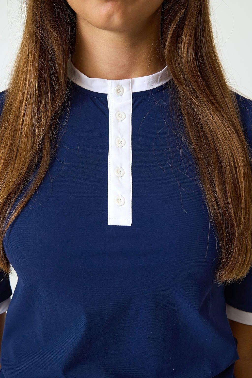 Girls Henley Top Navy image number 3