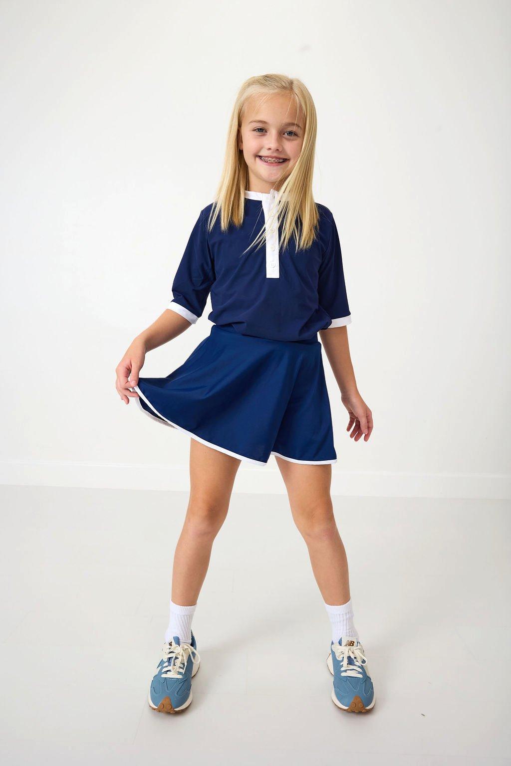 Girls Henley Top Navy image number 4
