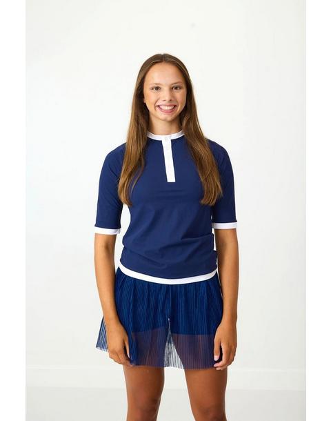 Girls Henley Top Navy