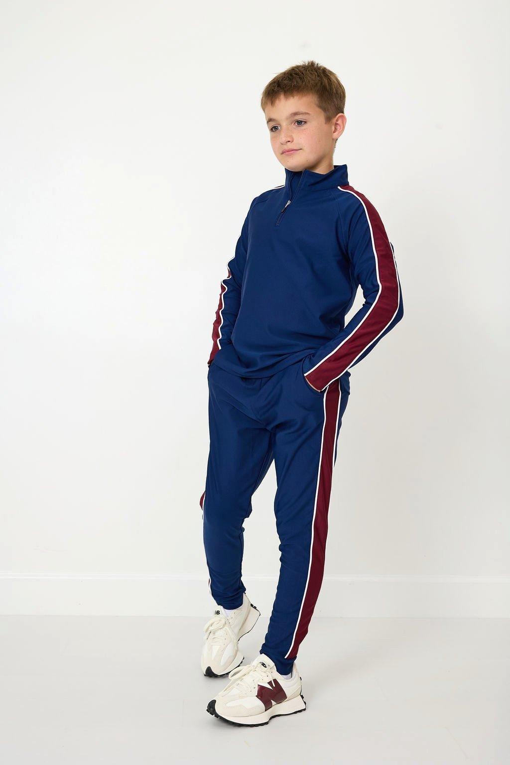 Boys Half Zip Navy and Red image number 2