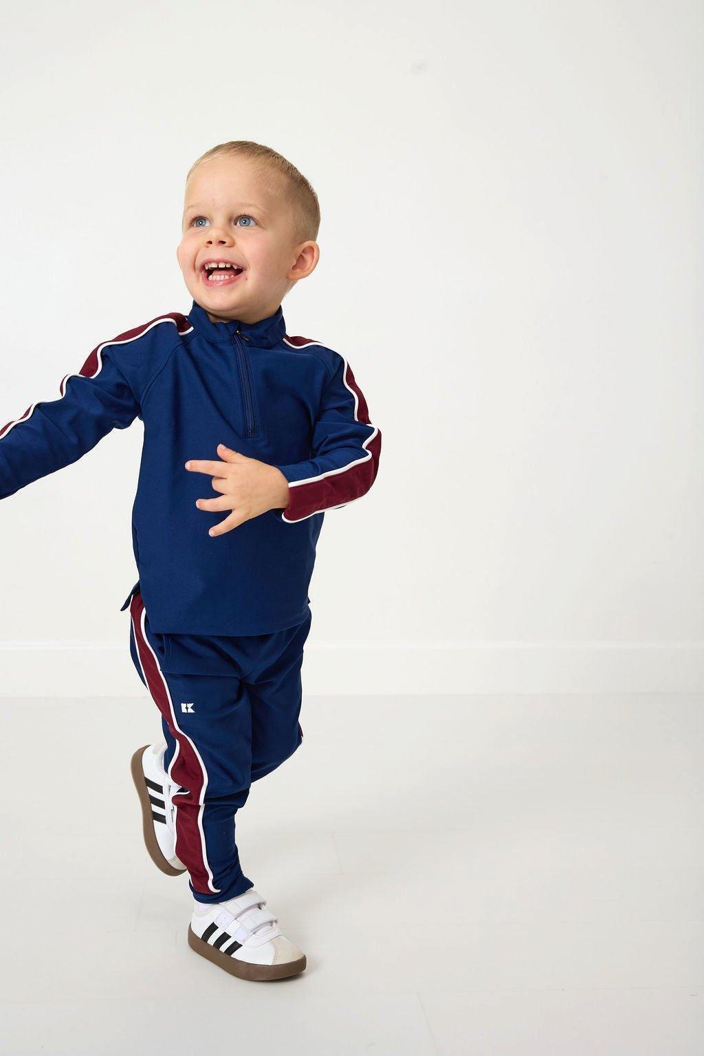 Boys Half Zip Navy and Red image number 3