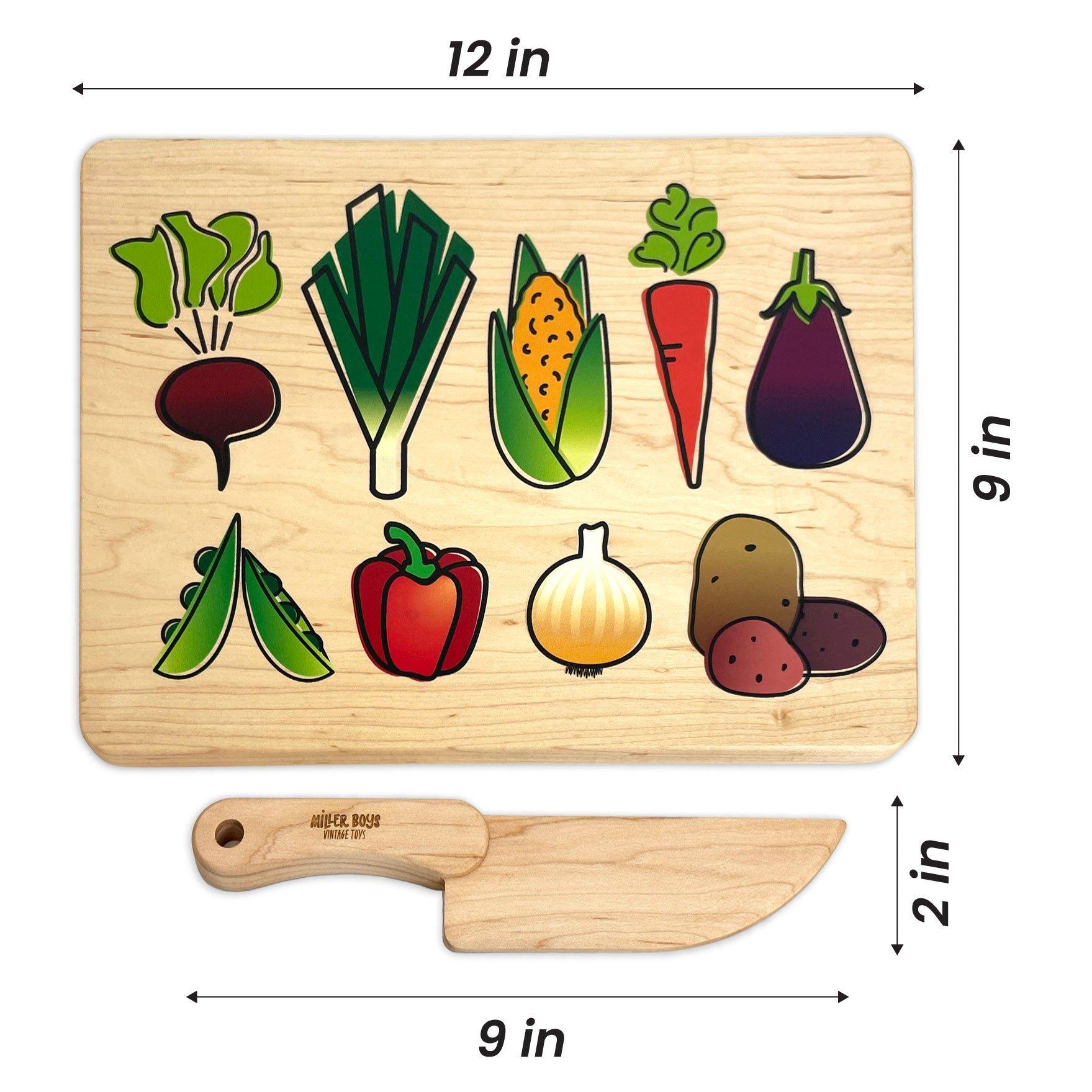 Kid's Chef-in-Training Wooden Cutting Board with Handcrafted Wooden Knife image number 4