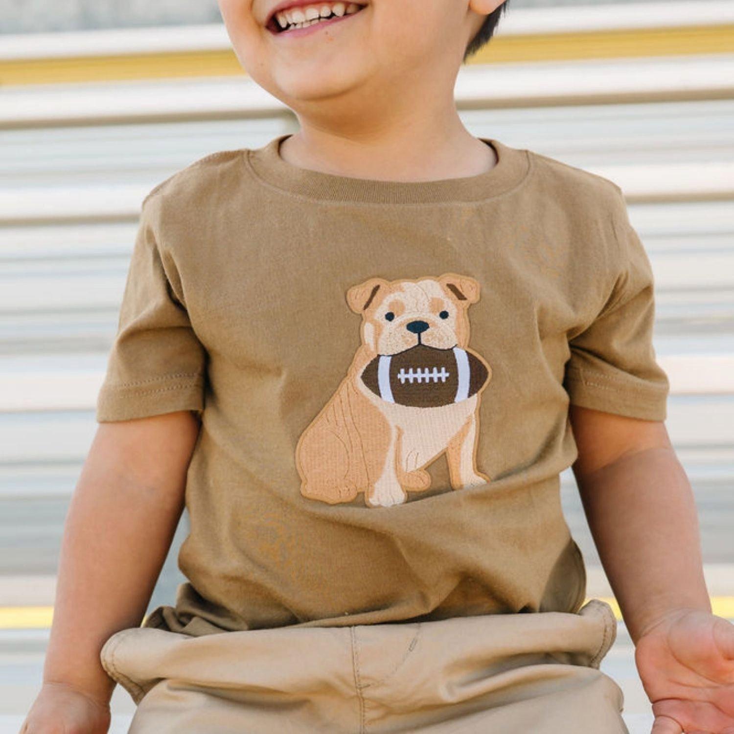 Bulldog Football Patch Short Sleeve T-Shirt image number 2