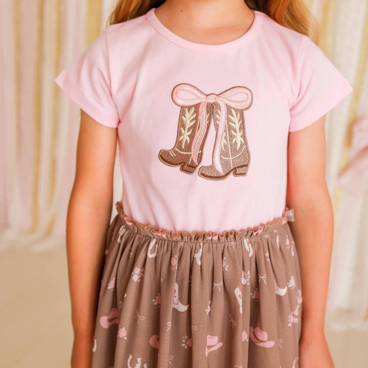 Howdy Darling Western Short Sleeve Tutu Dress image number 2