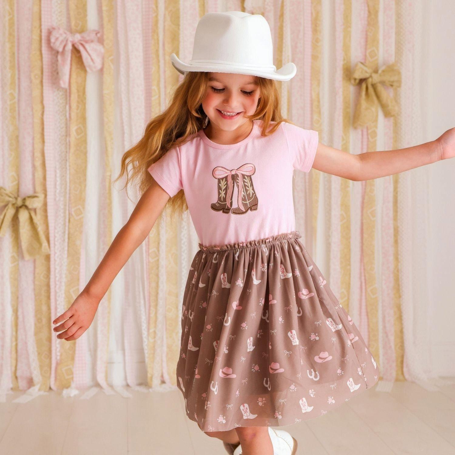 Howdy Darling Western Short Sleeve Tutu Dress image number 4