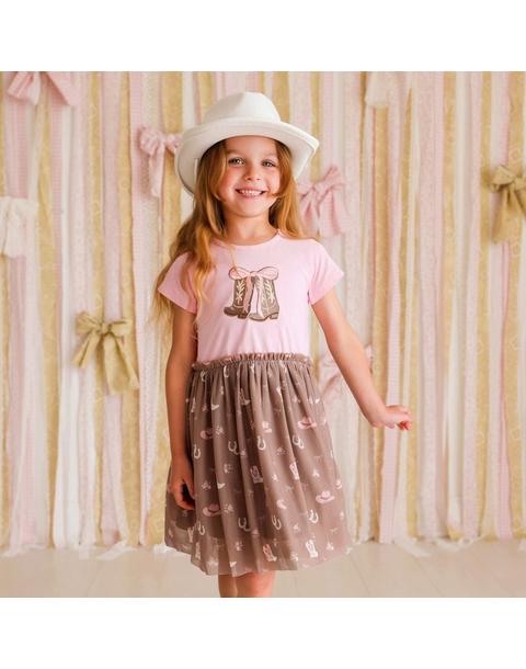 Howdy Darling Western Short Sleeve Tutu Dress