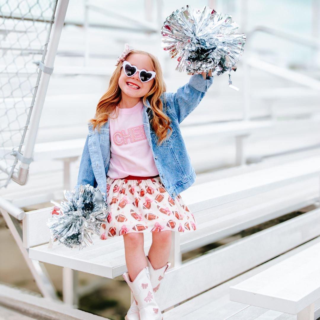 Game Day Football Sequin Patch Denim Jacket image number 2