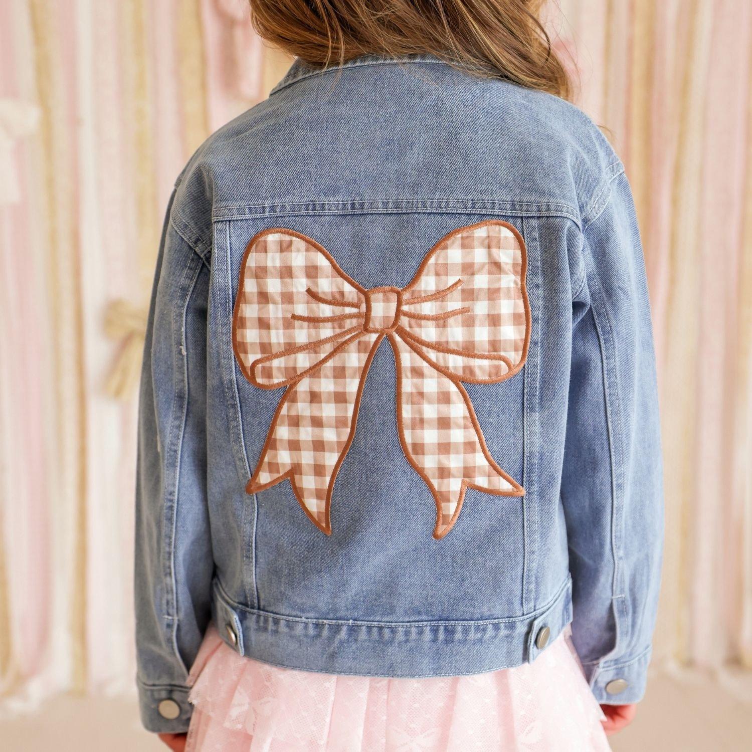 Gingham Bow Patch Denim Jacket image number 2