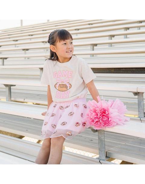 Mini Sequin Footballs Tutu Skirt