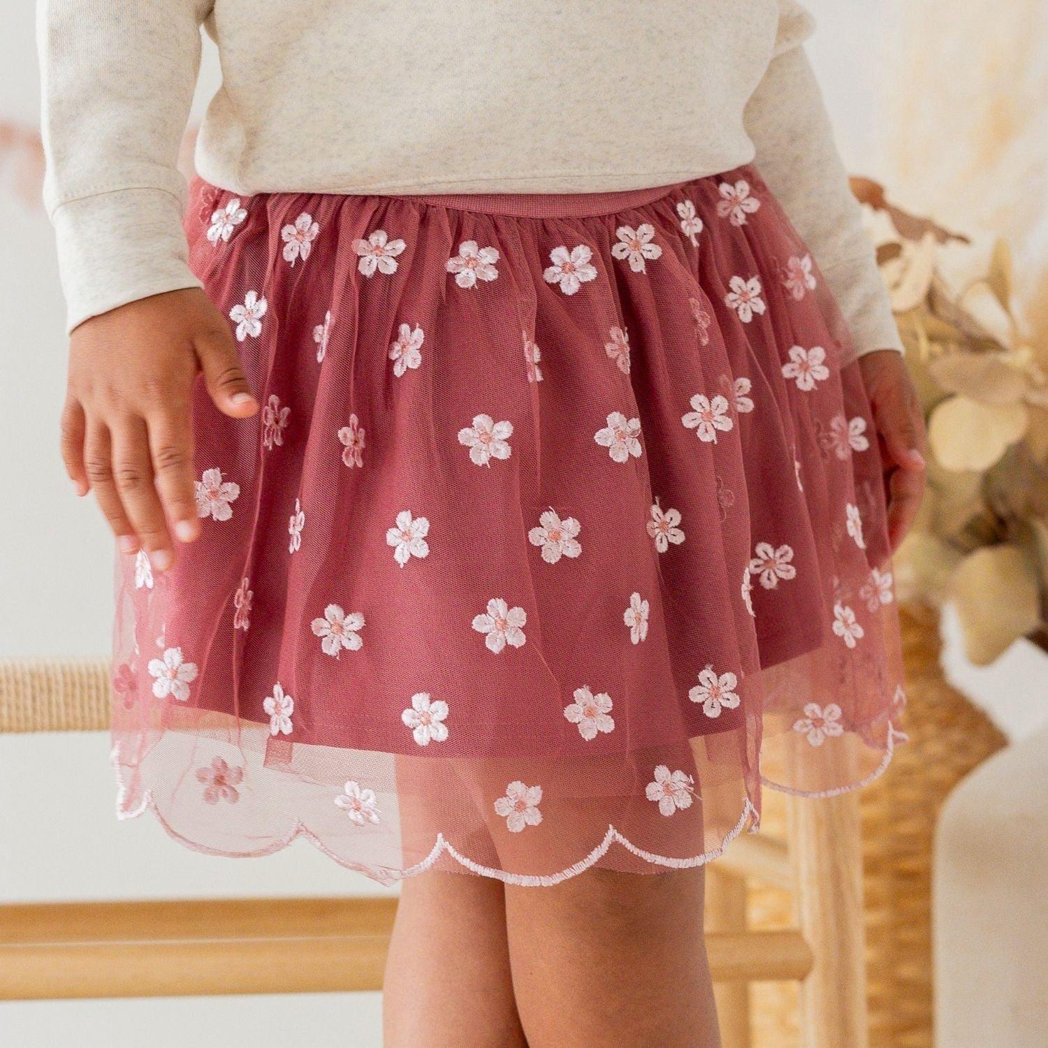 Berry Floral Embroidered Tutu Skirt image number 2