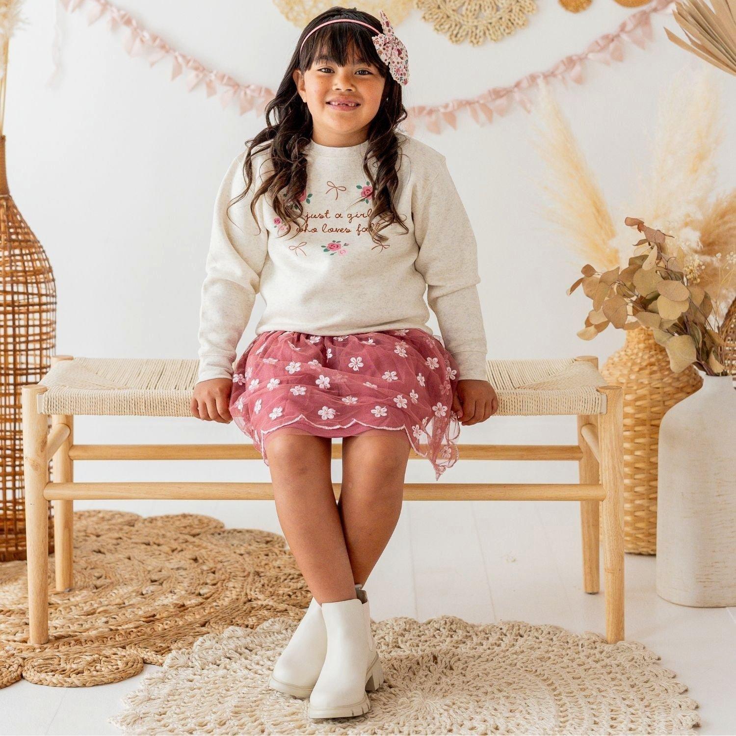 Berry Floral Embroidered Tutu Skirt image number 3