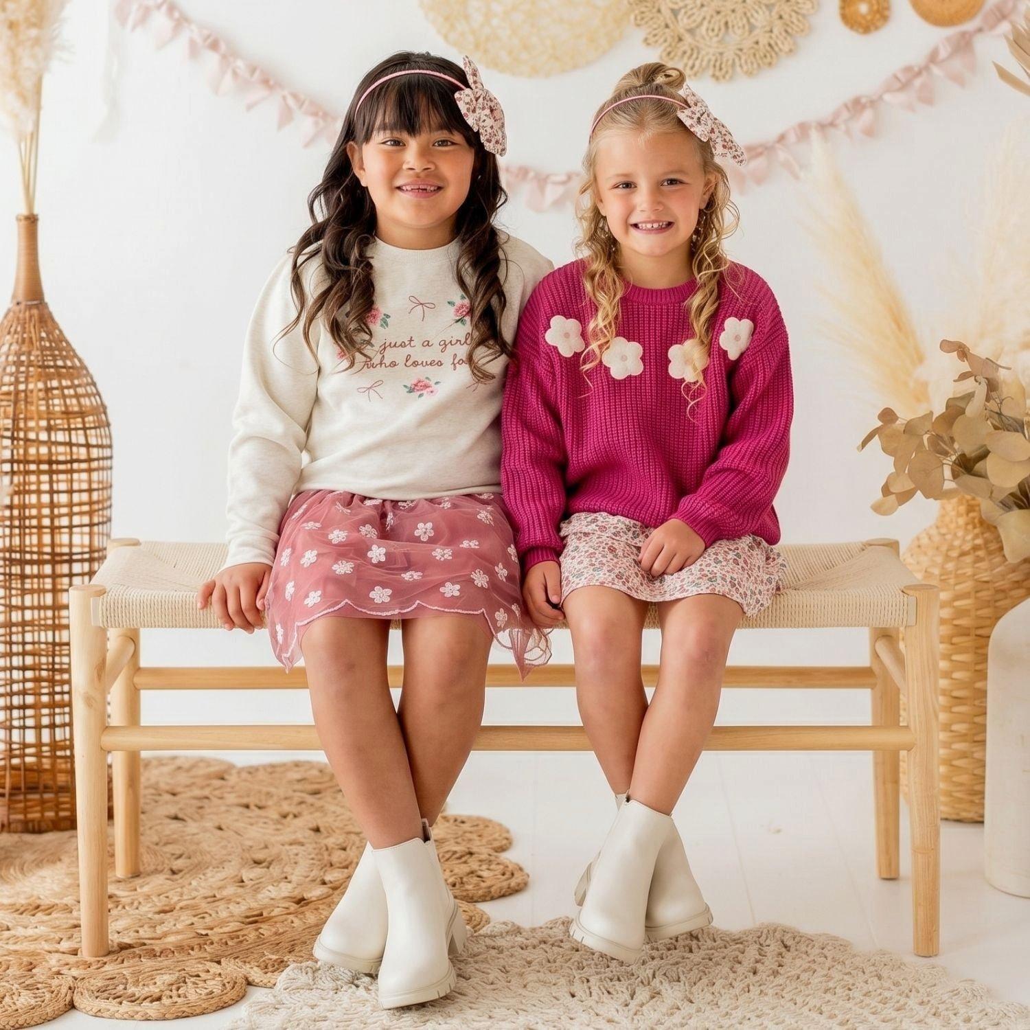 Berry Floral Embroidered Tutu Skirt image number 4