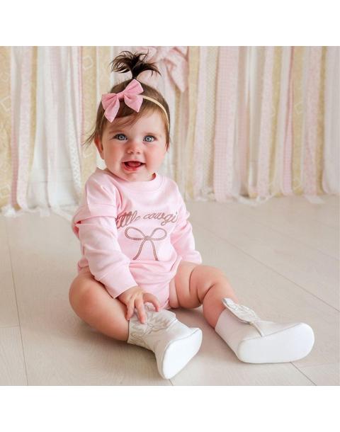 Little Cowgirl Western Long Sleeve Romper