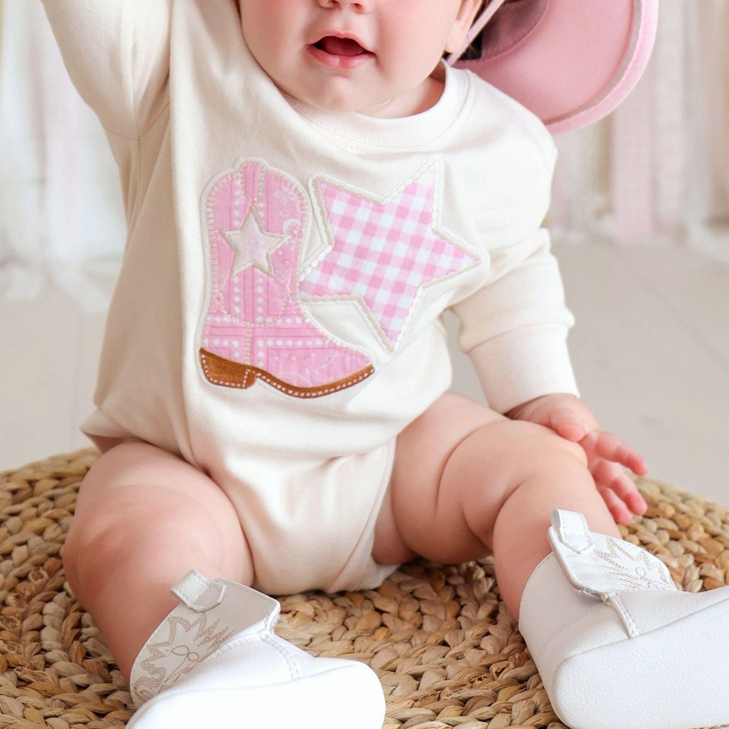 Bandana Cowgirl Patch Western Long Sleeve Romper image number 2