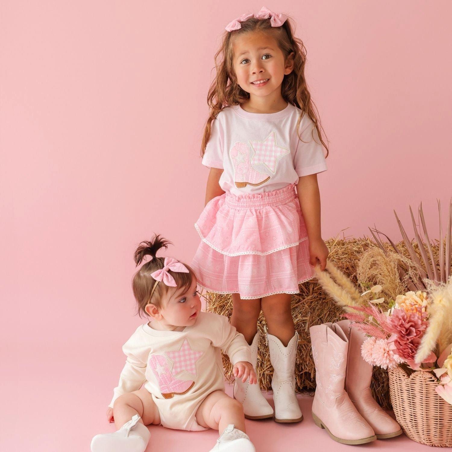 Bandana Cowgirl Patch Western Long Sleeve Romper image number 4