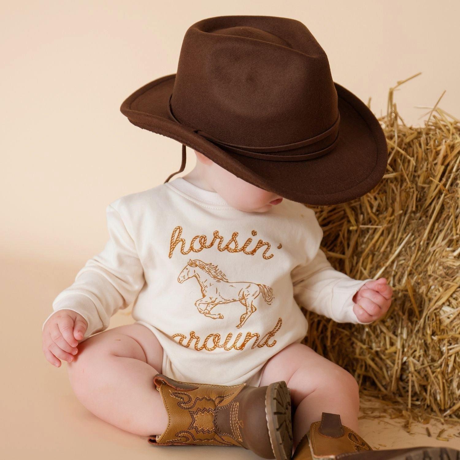 Horsin' Around Western Long Sleeve Romper image number 3