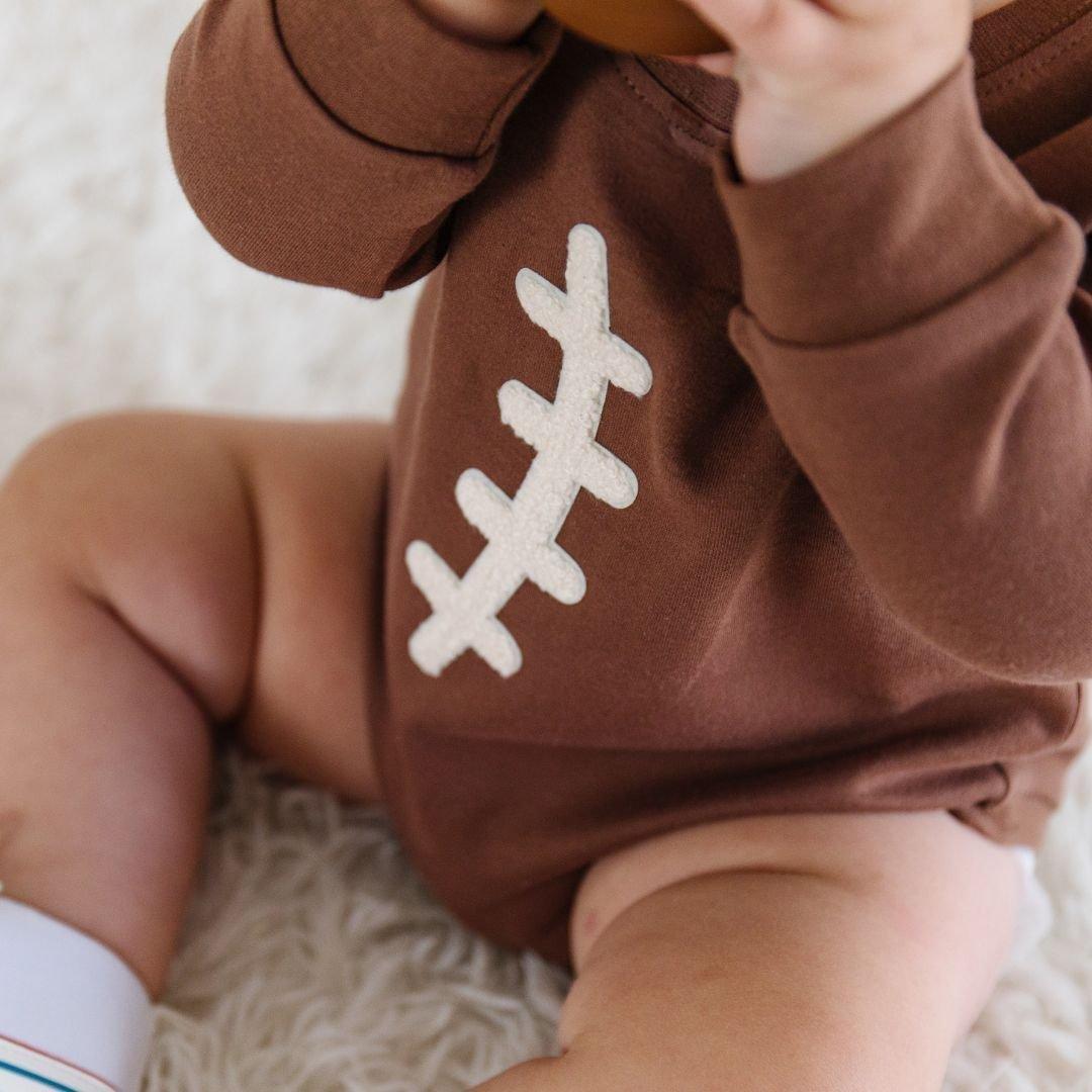 Football Lace Patch Long Sleeve Romper image number 2
