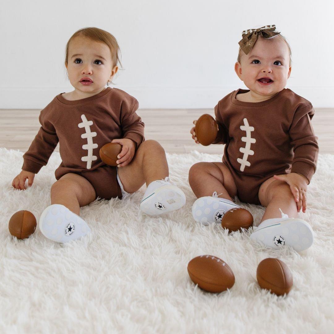 Football Lace Patch Long Sleeve Romper image number 3