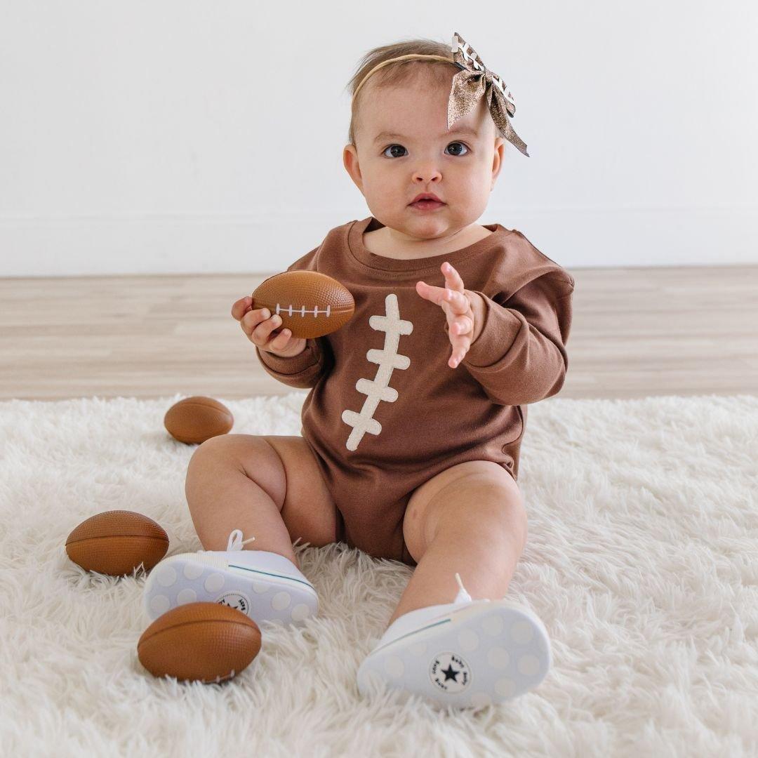 Football Lace Patch Long Sleeve Romper image number 1