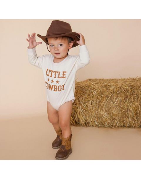 Little Cowboy Western Long Sleeve Romper