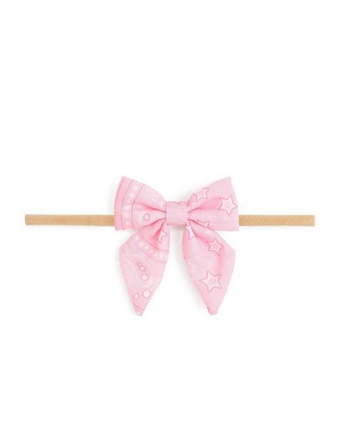 Pink Bandana Western Bow Baby Headband
