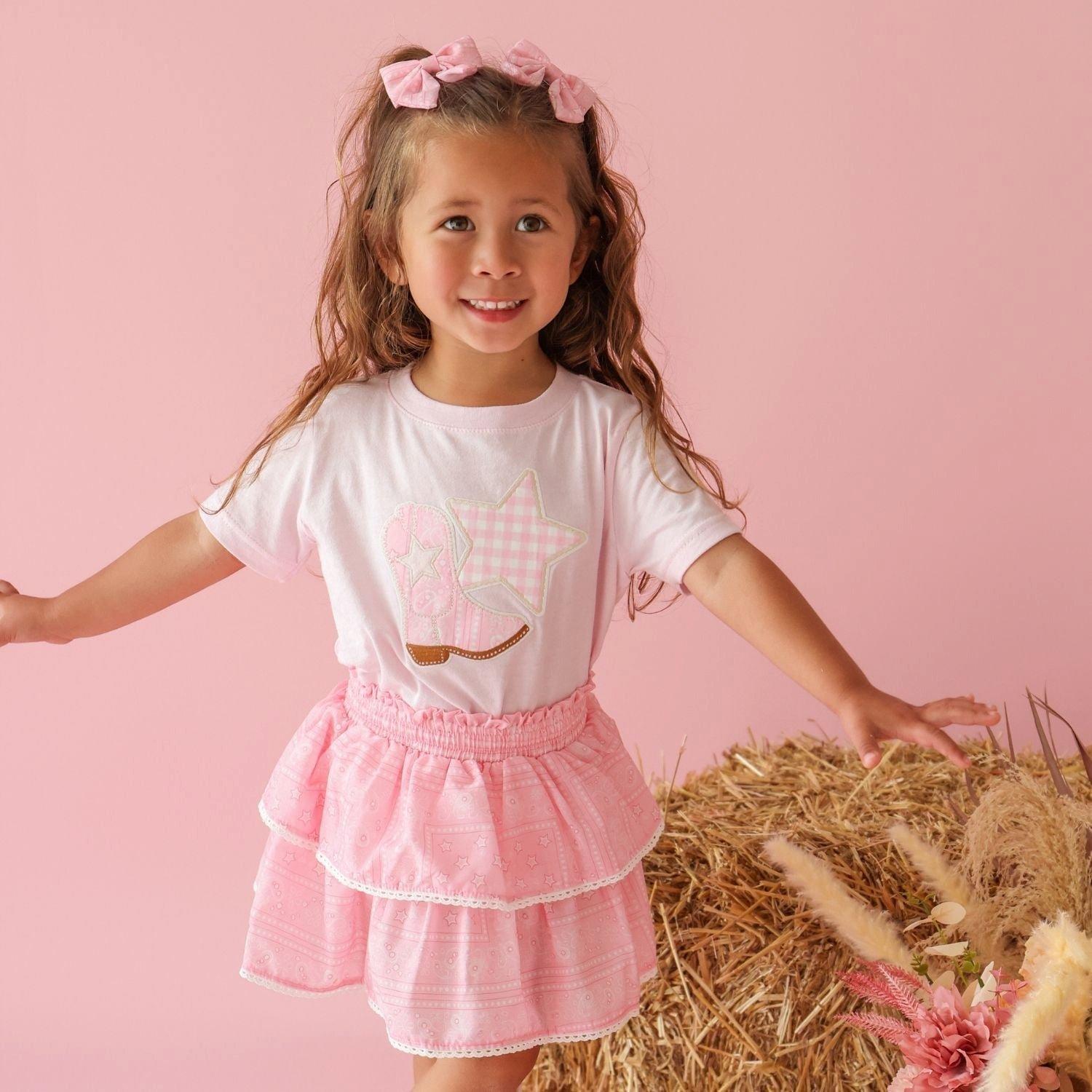 Pink Bandana Western Bow Clip Set image number 3